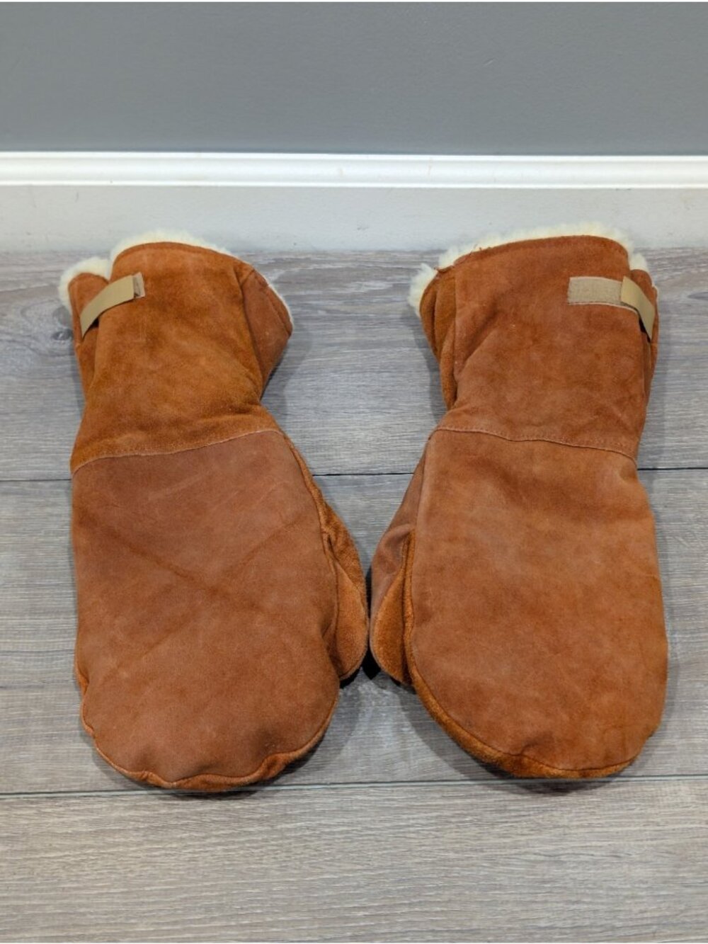 Good Wear Mittens Unisex Snow Mobile Riding Gloves Brown Sherling Trim Sz XL